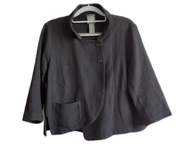 Autre Marque Giacca in cotone nera Nero