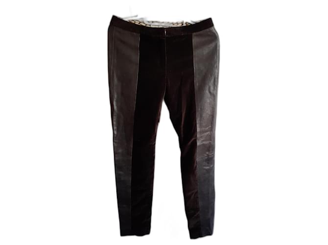 Coast Weber Ahaus Pants, leggings Dark brown Leather Velvet  ref.500600