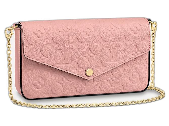 Louis Vuitton LV Felicie pochette rosa empreinte Couro  ref.500671