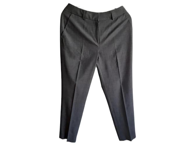 Autre Marque Pants, leggings Dark grey Polyester Viscose Elastane  ref.500867