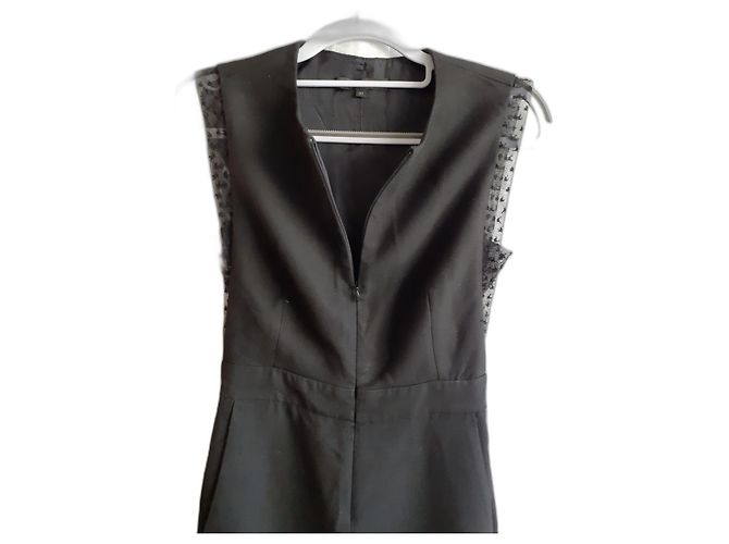 Maje Abendoverall Schwarz mit Spitzendetails