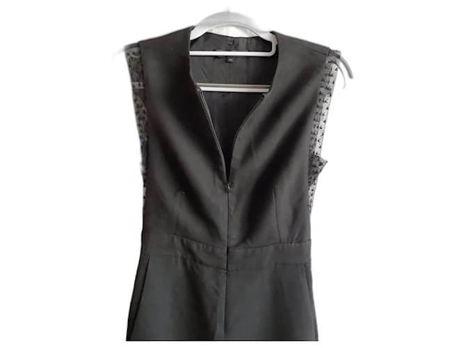 Maje Jumpsuits Black Cotton Polyester Viscose  ref.500905