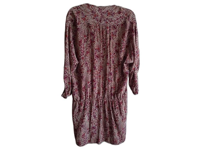 Maje Seidenkleid Rot Beige