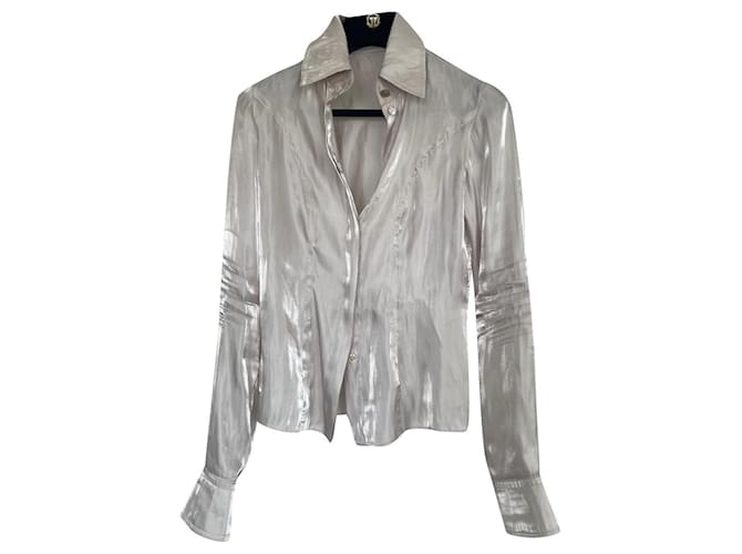 Chanel blouse White Silk  ref.500920