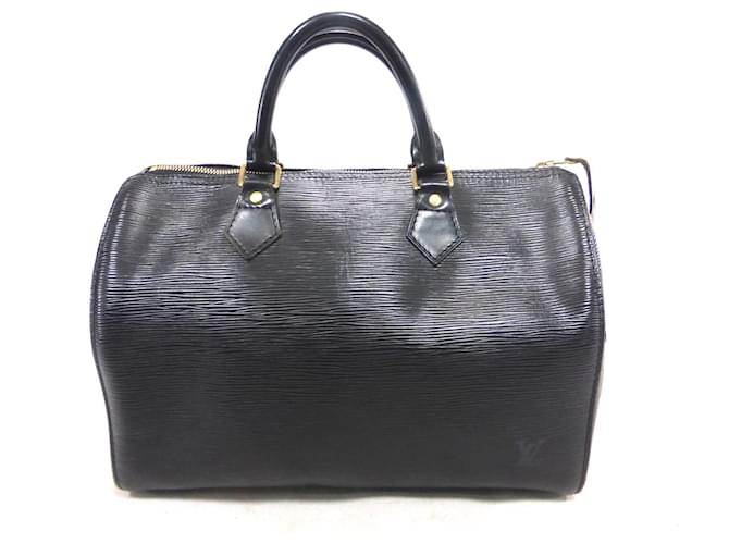Louis Vuitton Epi Speedy 30 Hand Bag Noir Black M43002 LV Auth