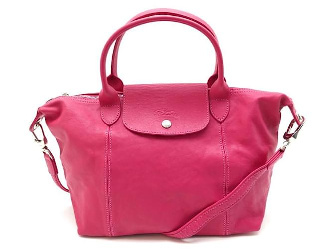 LONGCHAMP LE PLIAGE S HANDBAG 1512737837 ROSE BAG LEATHER SHOULDER STRAP Pink ref.500961 Joli Closet