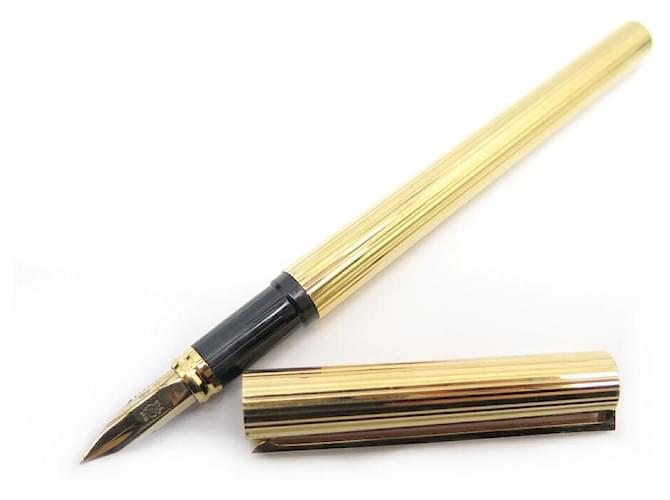 STYLO PLUME ST DUPONT A CARTOUCHES PLAQUE OR DORE GOLD PLATED FOUNTAIN PEN Plaqué or Doré  ref.500990