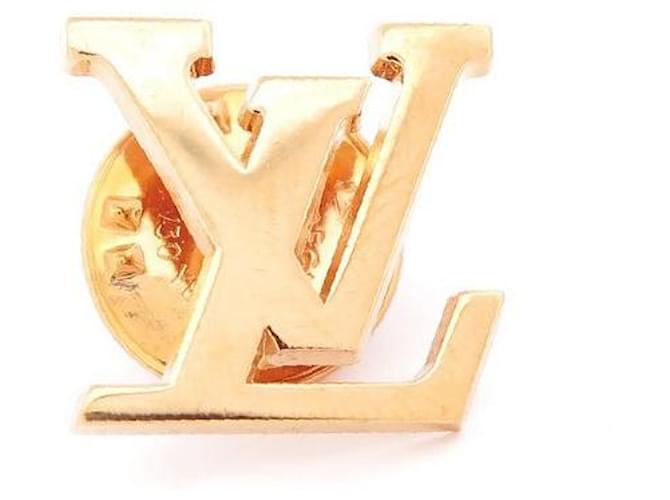 Other jewelry NEW JEWEL LOUIS VUITTON PIN'S BROOCH LOGO INITIALS LV METAL GOLD BROOCH Golden  ref.500999
