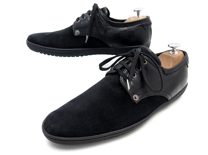 LOUIS VUITTON TEAM DERBY SHOES 7 41 SNEAKERS IN LEATHER AND BLACK SUEDE SHOES  ref.501018
