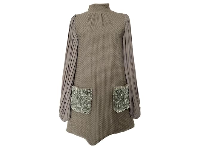 Manoush Dresses Grey Polyester Wool  ref.501499