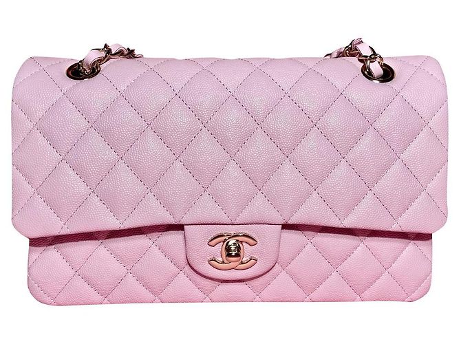 Timeless 21S NC022 Chanel Classic foderato con patta in pelle caviale rosa lilla
