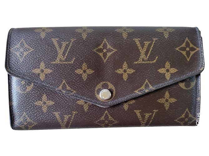 Portafoglio Louis Vuitton Sarah Marrone Lino