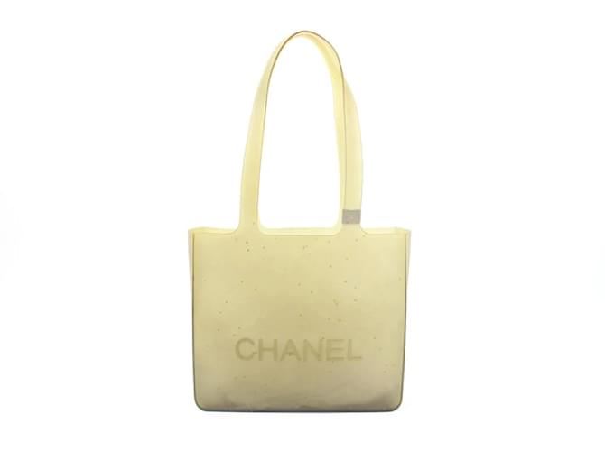 Chanel Sac cabas gris translucide CC Logo Jelly  ref.501896