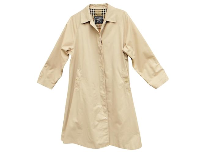 raincoat woman Burberry vintage size 48 Beige Cotton Polyester  ref.501964