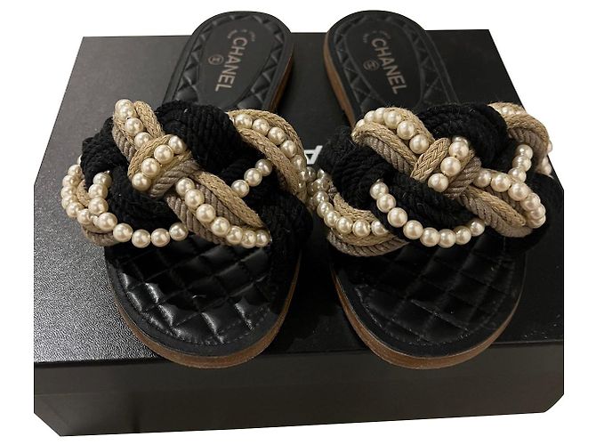 CHANEL sandals/mules Black