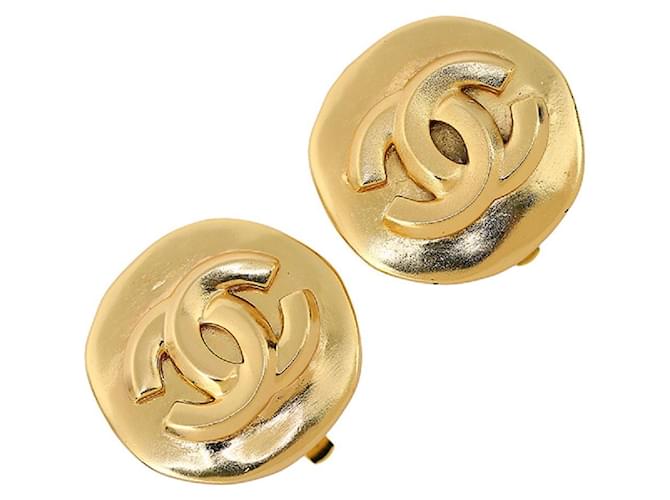 Used] Chanel CC Mark Earrings Gold Plated GP Accessories Earrings Butterfly  Spring Type Coco Mark Round Swirl Vintage Golden Gold-plated ref.502141 -  Joli Closet