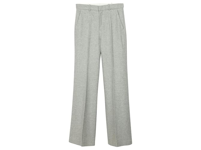 Pantalon droit Joseph en laine grise  ref.502244