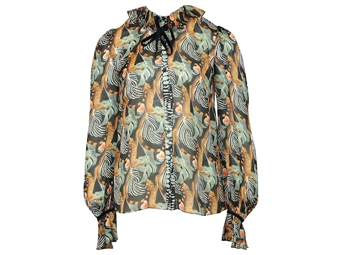 Blusa con estampado de guepardo en viscosa multicolor de Temperley London Fibra de celulosa  ref.502248