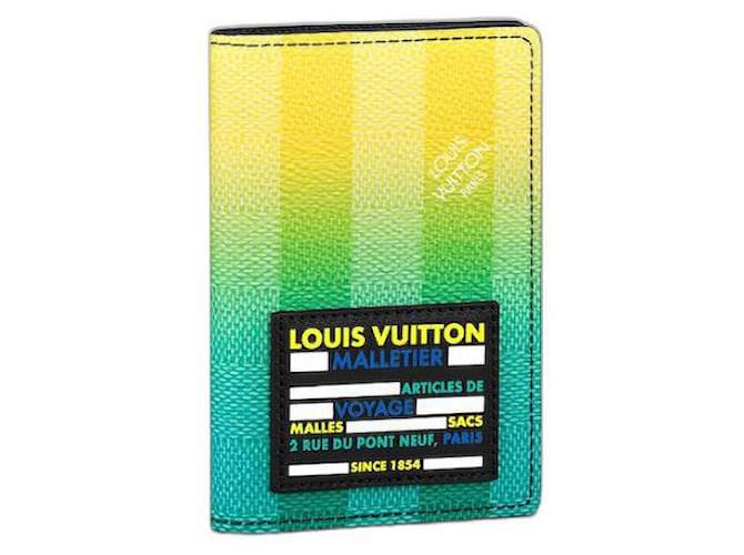 Louis Vuitton LV Taschenorganisator neu Gelb Hellgrün Leder  ref.502401