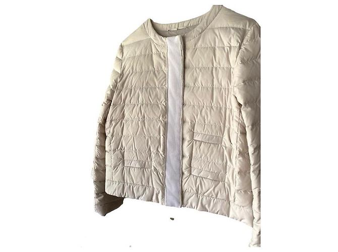 Fabiana Filippi Very light beige down jacket Eggshell