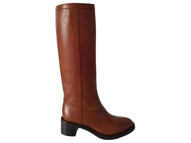 Céline Celine Folco Boots Camel Brown Leather  ref.502474