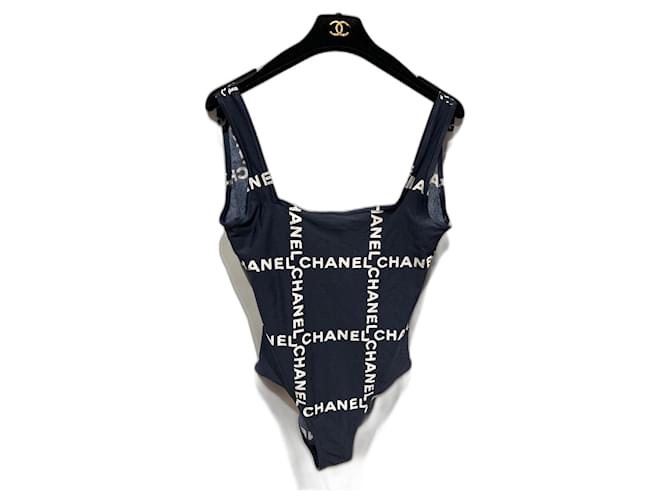 Chanel Swimwear White Navy blue Polyamide ref.502544 - Joli Closet