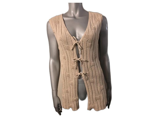 Kenzo ärmellose Weste beige Baumwolle Leinen