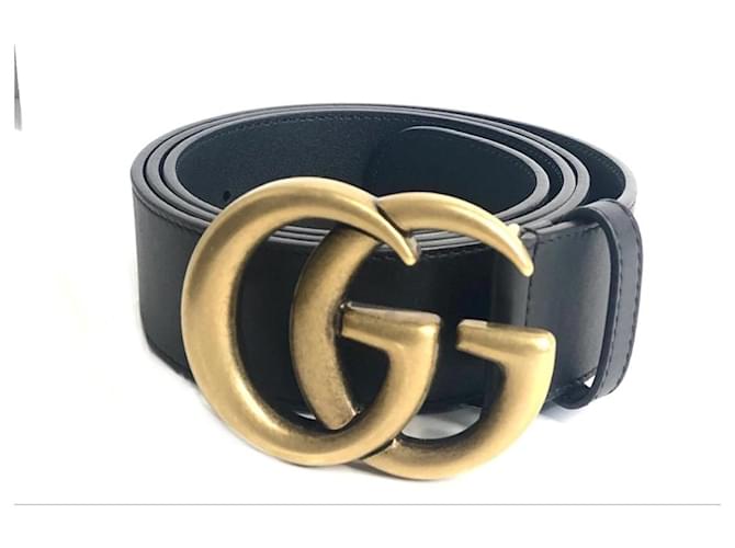 Gucci Cinturones Negro Cuero  ref.502555