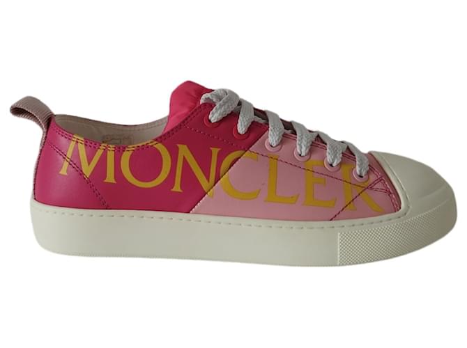 Moncler Linda Sneaker aus rosa Leder Pink  ref.502592