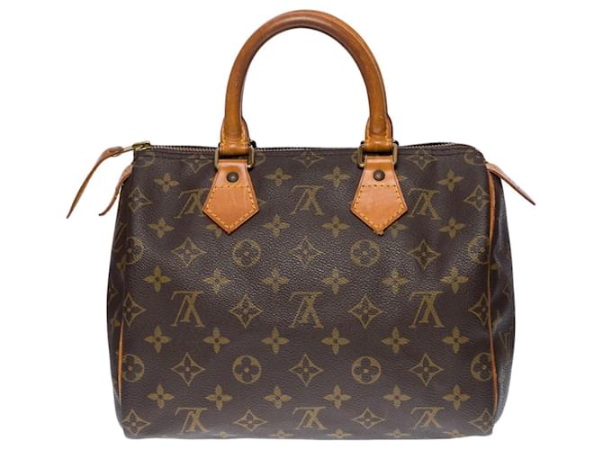 Impressionante bolsa Louis Vuitton “Speedy” 25 em tela de monograma marrom Lona  ref.502602