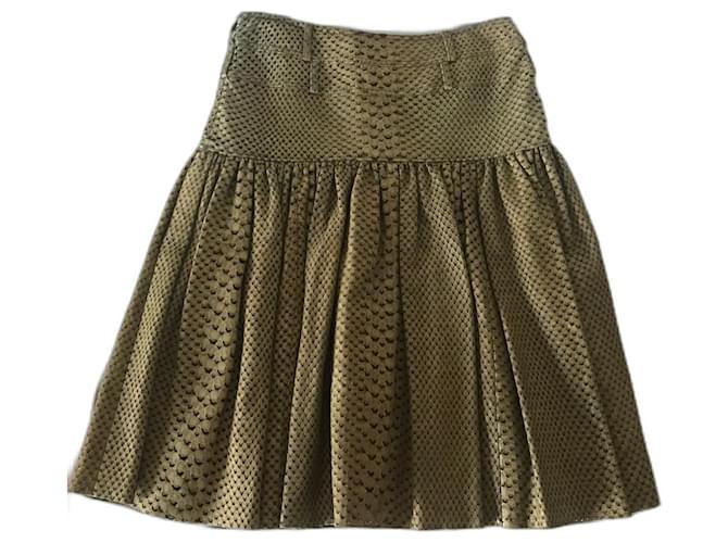 Dior Skirts Khaki Lambskin  ref.502633