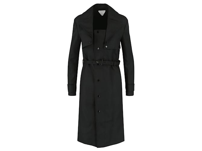 Vestido estilo gabardina de sarga de Bottega Veneta Negro Poliéster  ref.502949