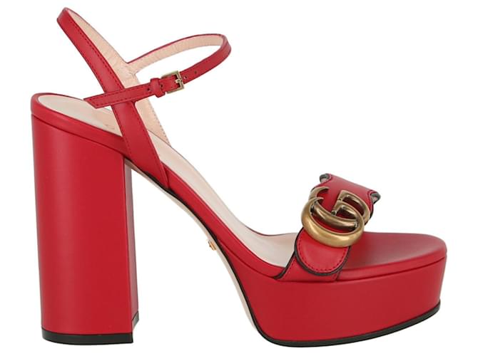 gucci red platform heels