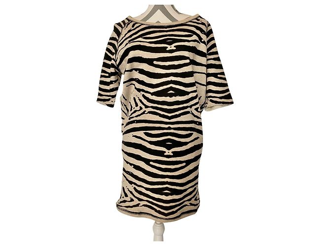 Vestido Maje con estampado de cebra en algodón