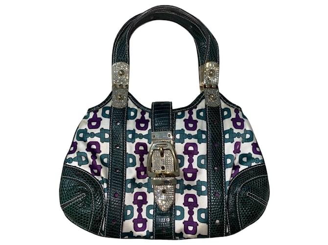 Gucci Handbags White Green Purple Silk Exotic leather Satin  ref.503342