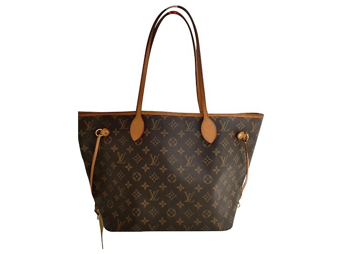 Louis Vuitton Neverfull en cuir d'autruche marron