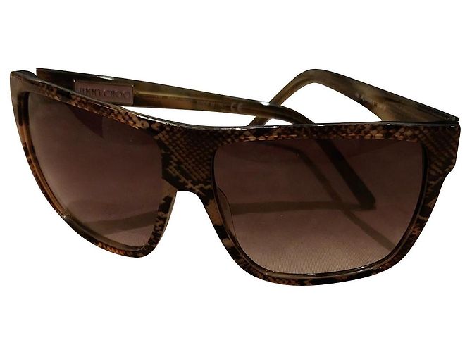 Jimmy Choo Oversized Sonnenbrille Schlangenmuster Grau