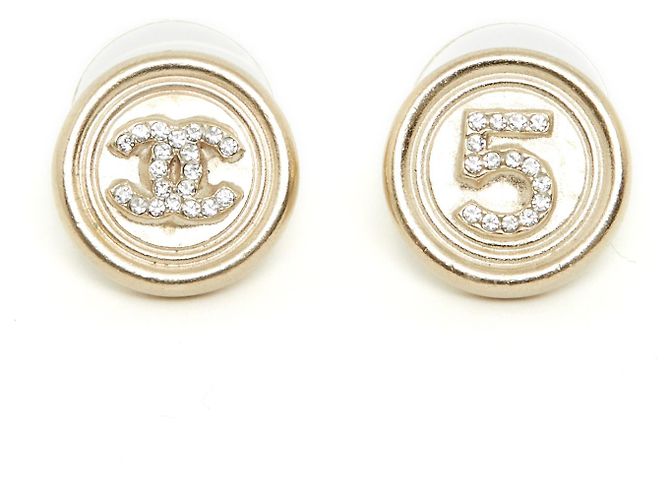 Boucles d'oreilles Chanel CC 5 Dorées