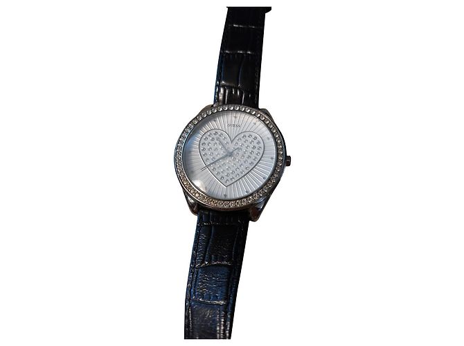 Guess Ohrringe Blau Kunstleder