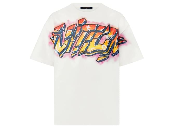 Louis Vuitton Men's XL Virgil Abloh 1990's Style Graffiti T-Shirt Tee Shirt  ref.503602