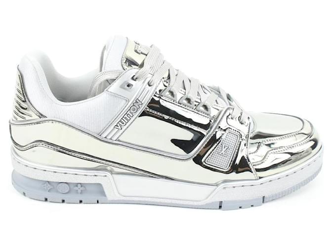 Louis Vuitton Uomini 10 Sneaker US Virgil Abloh Silver Mirror Argento  ref.503605