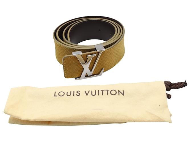 Louis Vuitton Brown Suede Initiales Belt Louis Vuitton