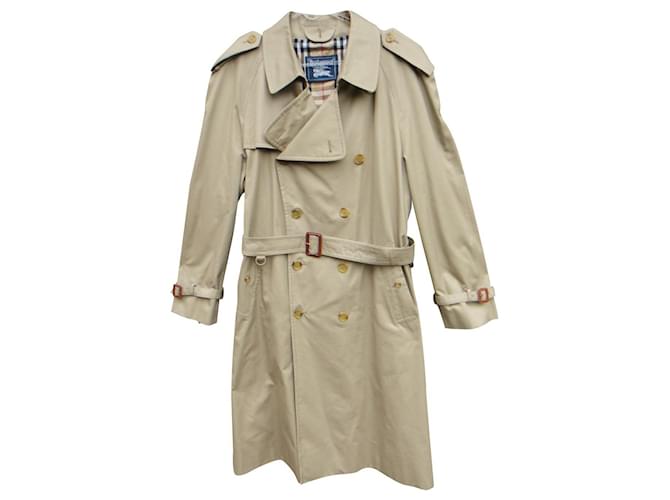 Trench coat vintage homem Burberry 50 Caqui Algodão Poliéster  ref.503640