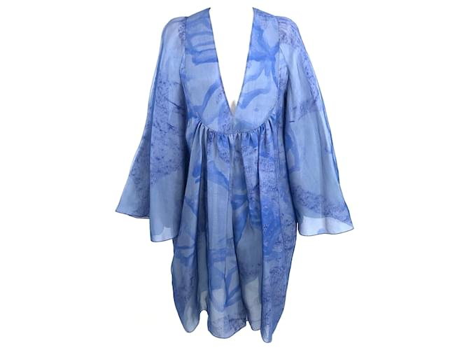 Barboteuse Giorgio Armani en soie bleue à motifs  ref.503888