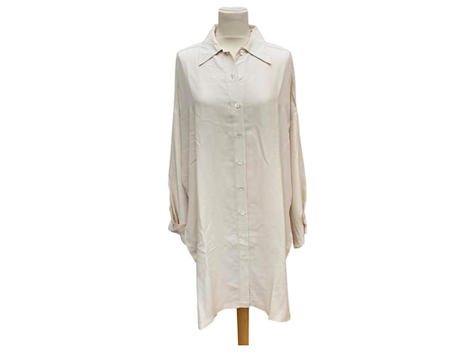 Longue chemise Rodier en soie Crème  ref.504064