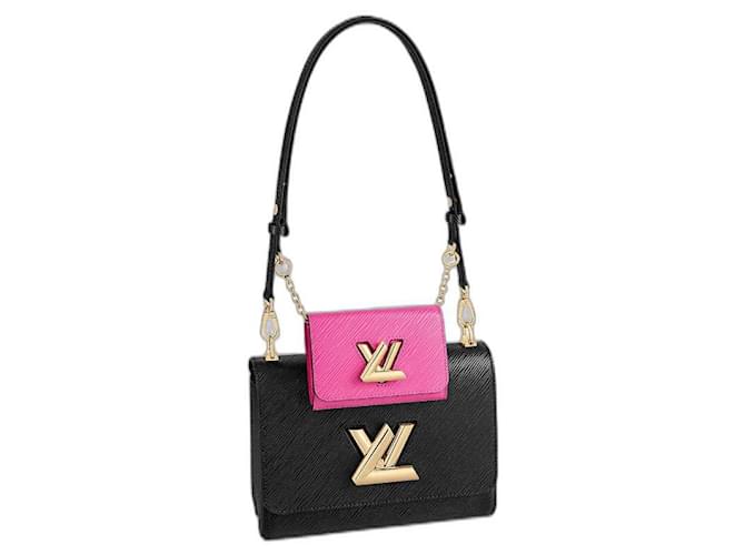 Louis Vuitton LV Twist bag Fuchsia black MM Leather  ref.504086