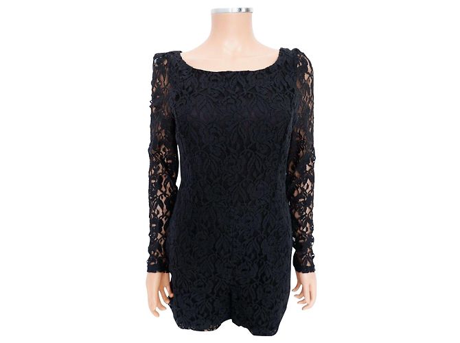 Alice by Temperley Macacão de renda com zíper exposto Preto