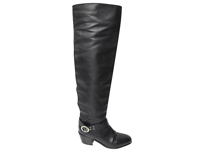 Jimmy Choo Beca 45 Knee Boots in Black Calfskin Leather Pony-style calfskin  ref.504325