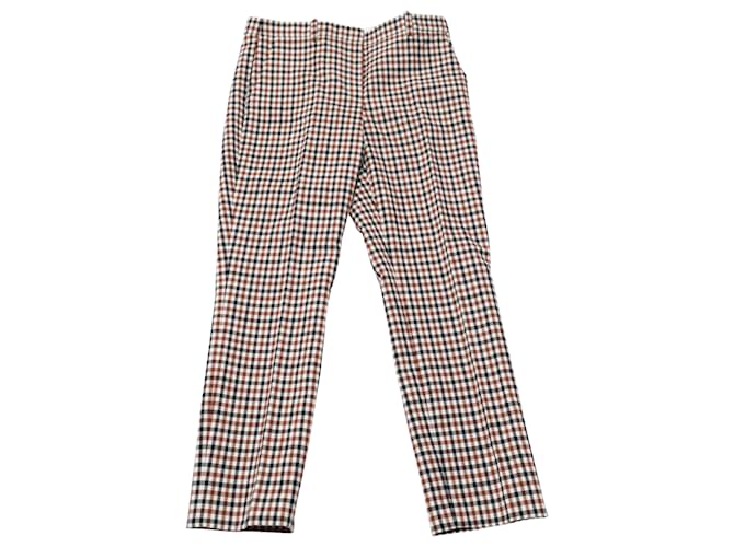 Theory Treeca 4 Cropped Gingham Pants in Multicolor Polyester  ref.504363