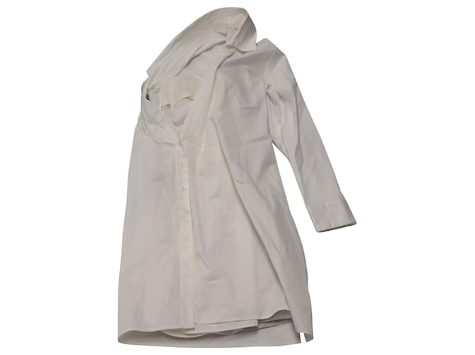RtA Lana Asymmetric Dress in White Cotton  ref.504427